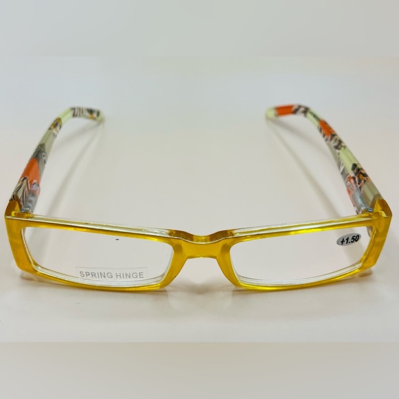 Gold Geometric narrow readers w/spring hinges, stylish arms & Aspheric L… - Picture 5 of 5